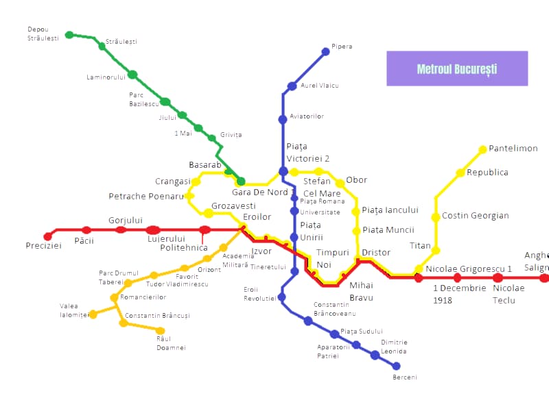 Hartă Metrou București Harta Metroului Din București